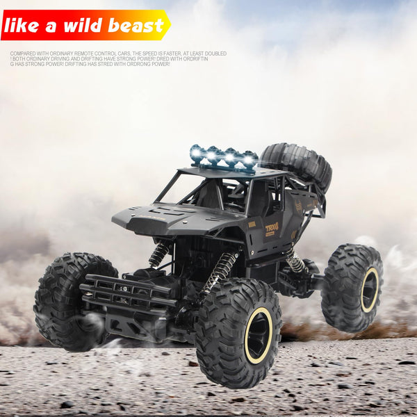 Jiakora RC Cars Remote Control Car 1:12 Off Road Monster Truck,Metal Shell 4WD Dual Motors LED Headlight Rock Crawler,2.4Ghz All Terrain Hobby Truck with 2 Batteries for 60 Min Play,Boy Adult Gifts