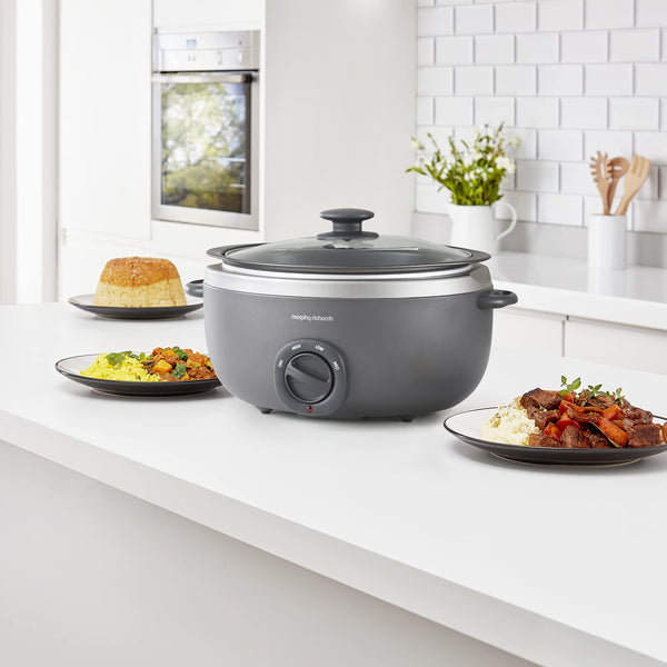 Morphy Richards 461022 Slow Cooker, Aluminium, 240 W, 6.5 liters, Titanium