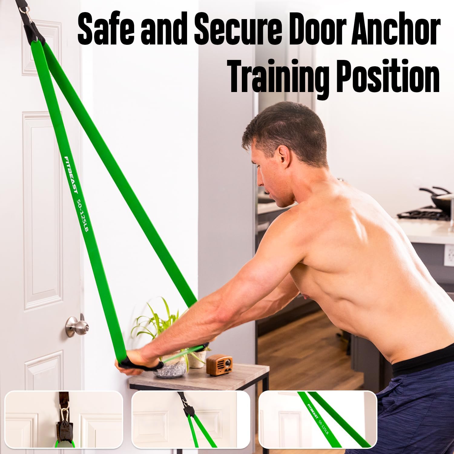 FitBeast Pull Up Bands Set, 5 Different Levels Resistance Band Pull Up for Calisthenics, CrossFit, Powerlifting, Muscle Toning, Yoga, Stretch