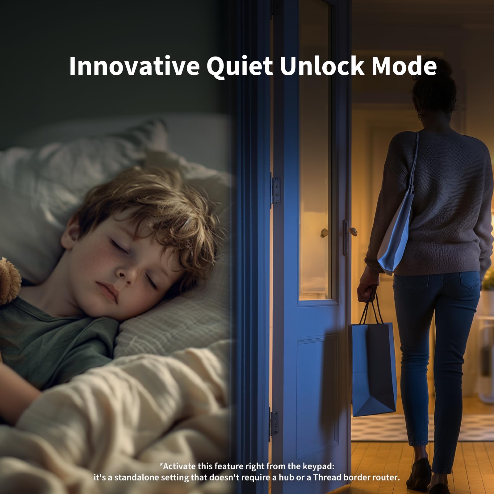 Aqara Smart Lock U200 (Fingerprint Keypad Included), Matter Over Thread, Smart Door Lock with Apple Home Key and Rechargeable Battery, Supports Apple, Google Home, Alexa and SmartThings, Silver