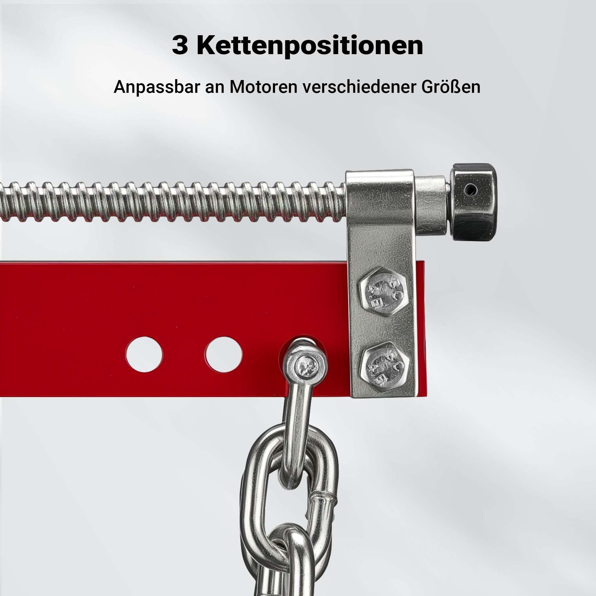 WilTec Solid Steel Engine Load Leveller - 750kg Max, Easy To Connect To Workshop Crane & Engine Stand, Includes four Chains with Safety Hooks