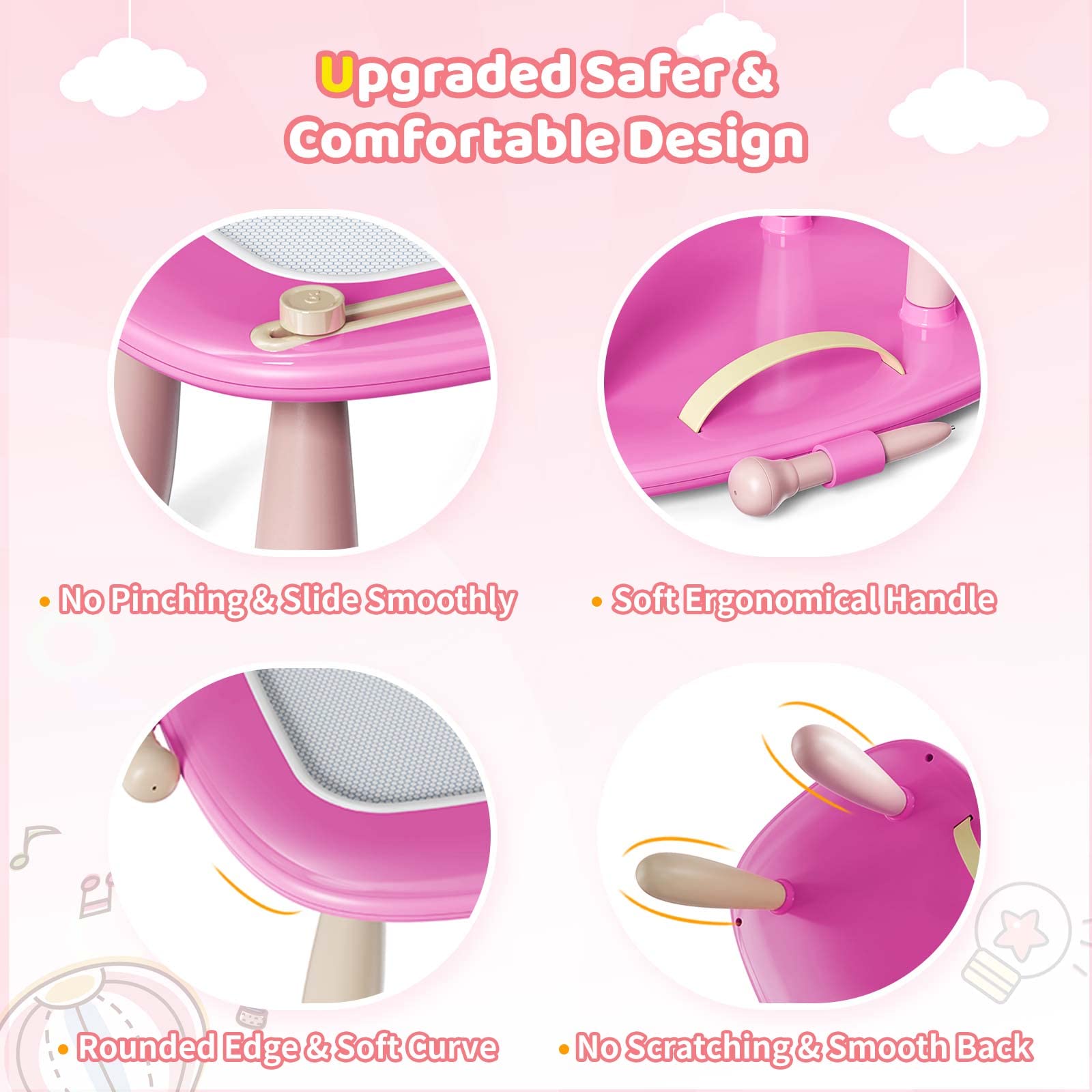 Kikidex Magnetic Drawing Board, Toddler Girl Toys for 1-2 Year Old, Doodle Board Pad Learning and Educational Toys for 1 2 3 Year Old Baby Kids Birthday Gift (Pink)