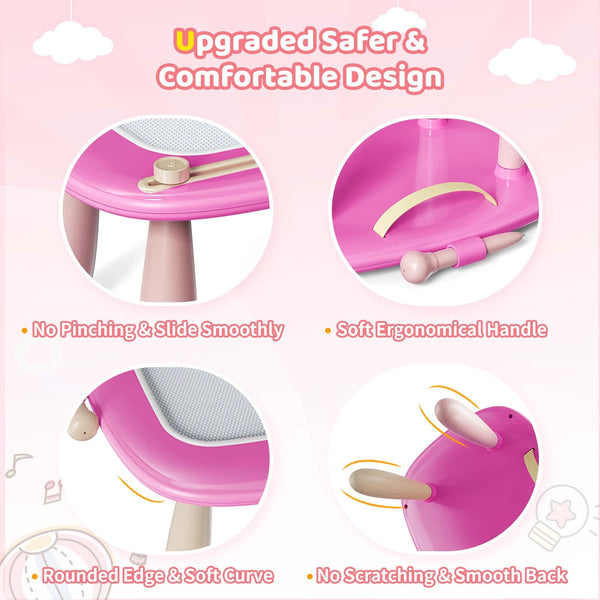 Kikidex Magnetic Drawing Board, Toddler Girl Toys for 1-2 Year Old, Doodle Board Pad Learning and Educational Toys for 1 2 3 Year Old Baby Kids Birthday Gift (Pink)