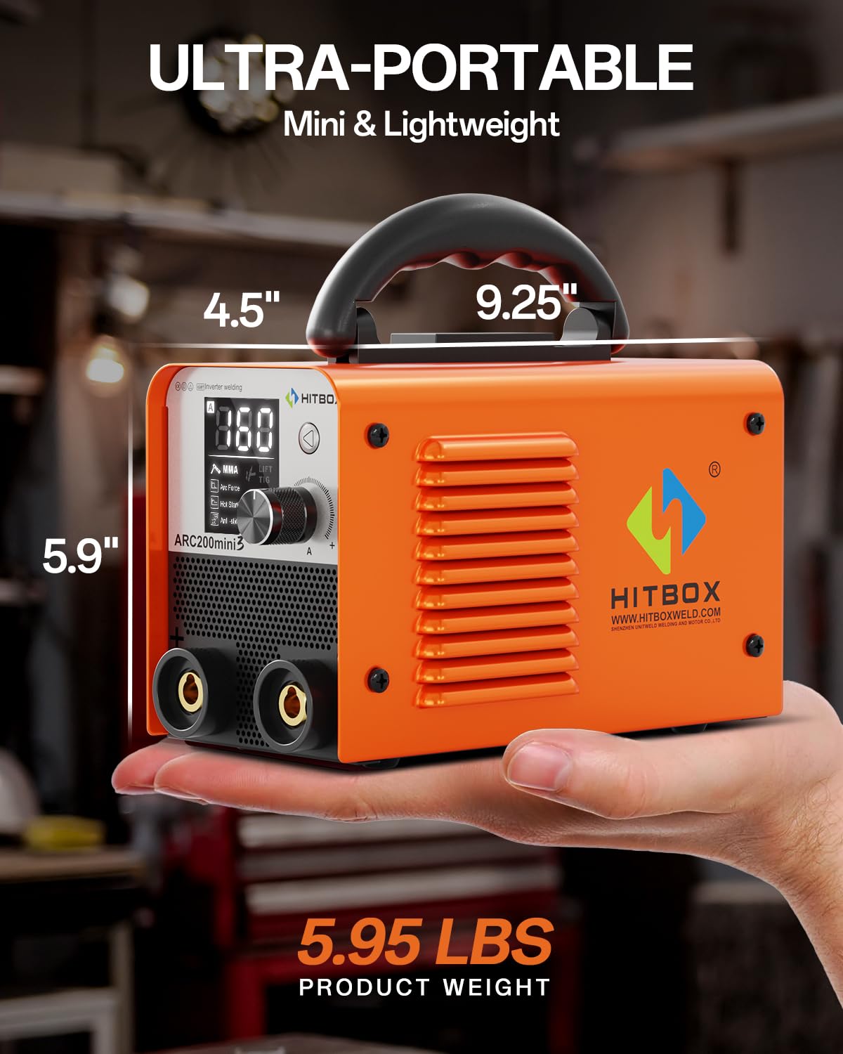 HITBOX 160A Stick Welder, 2 in 1 Lift TIG MMA ARC Welding Machine, 240V Portable Welder with Arc Force, Hot Start, Anti-Stick, LCD Digital Display, IGBT Inverter Welder for Home and Professional Use
