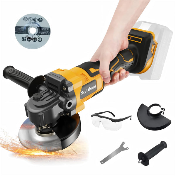 Cordless Angle Grinder,125mm Brushless Battery Grinders for 20V MAX Battery (Battery Not Included), 8500RPM Power Tool with 2-Position Adjustable Handle, for Cutting, Grinding and Polishing