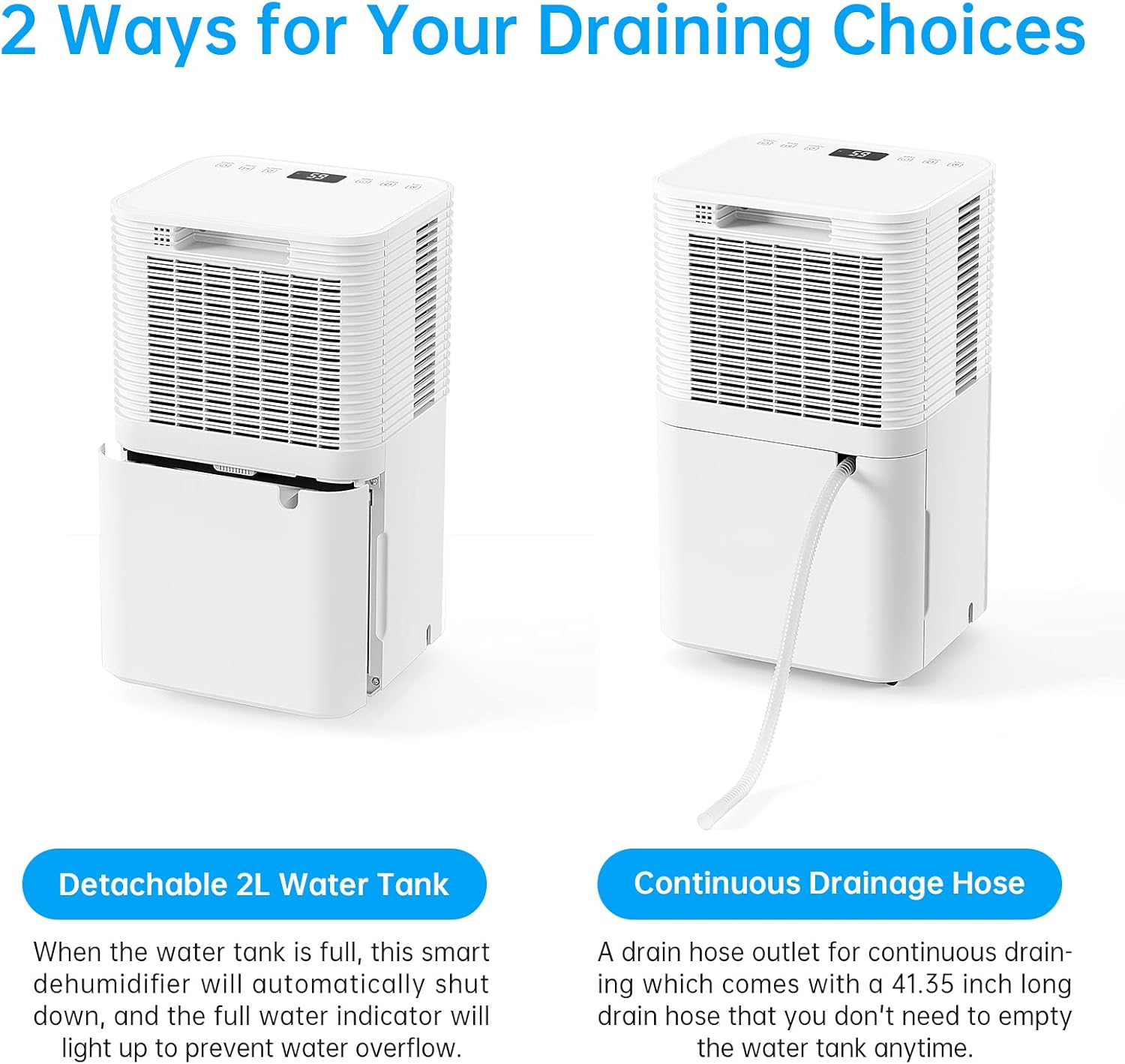 Hangsun 12L/Day Dehumidifier for Home Damp, Low Energy Dehumidifiers with Humidity Display, Laundry Drying, Continuous Drainage, 24H Timer Ideal for Large Room, Basement, Bedroom, Bathroom