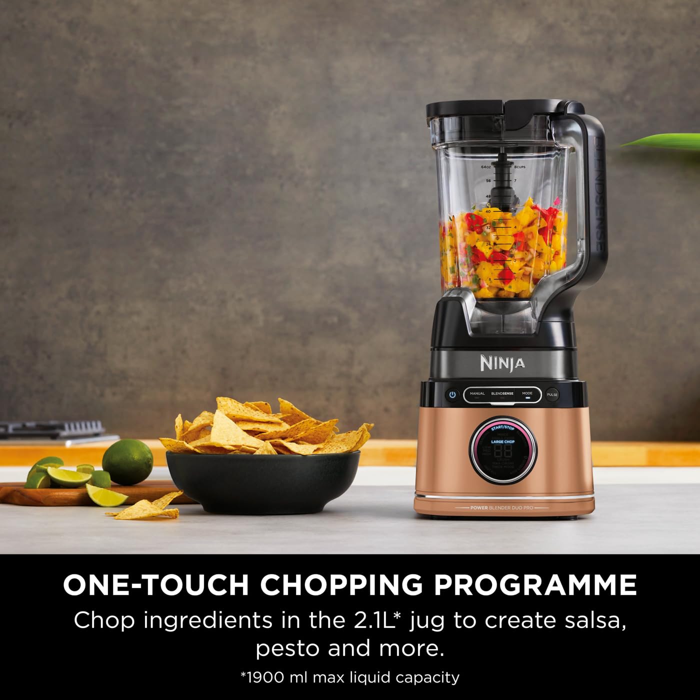 Ninja 2-in-1 Detect Power Blender Pro & Single Serve, 1200W Blender With Jug, & 2x Single Serve Cups, Blend Smoothies, Chop Vegetables & Mix Frozen Drinks, Black/Copper, TB301UKCP