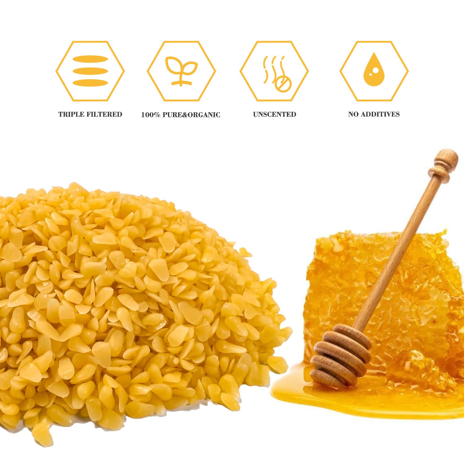 TRINIDa Beeswax Pellets 5.5kg, Yellow Bees Wax for DIY Candles, Beeswax for Candle Making, Skin, Body, Face, and Hair Care, Lotions, DIY Creams, Lip