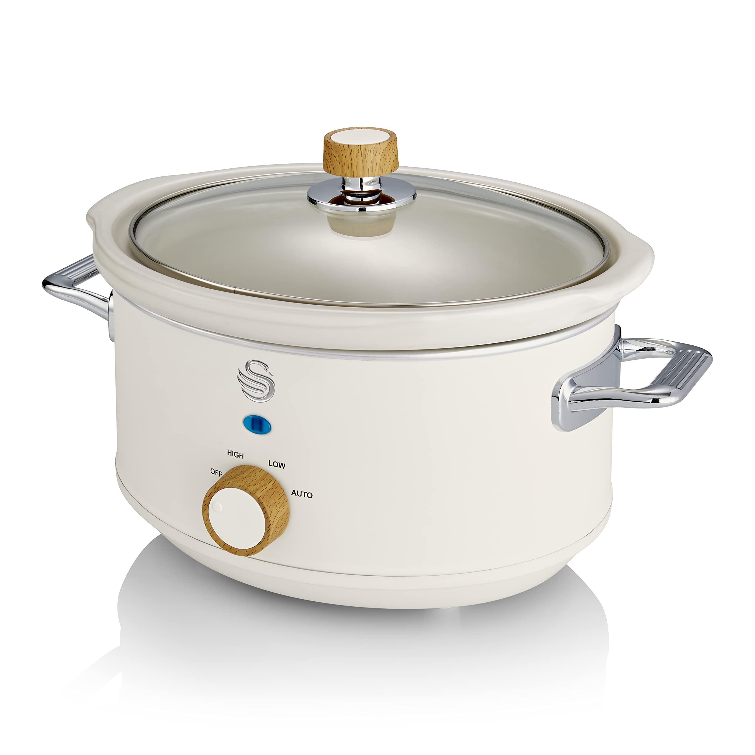 Swan SF17021GRYN Nordic Slow Cooker with 3 Temperature Settings, Keep Warm Function, 3.5L, 200W, Matte Grey