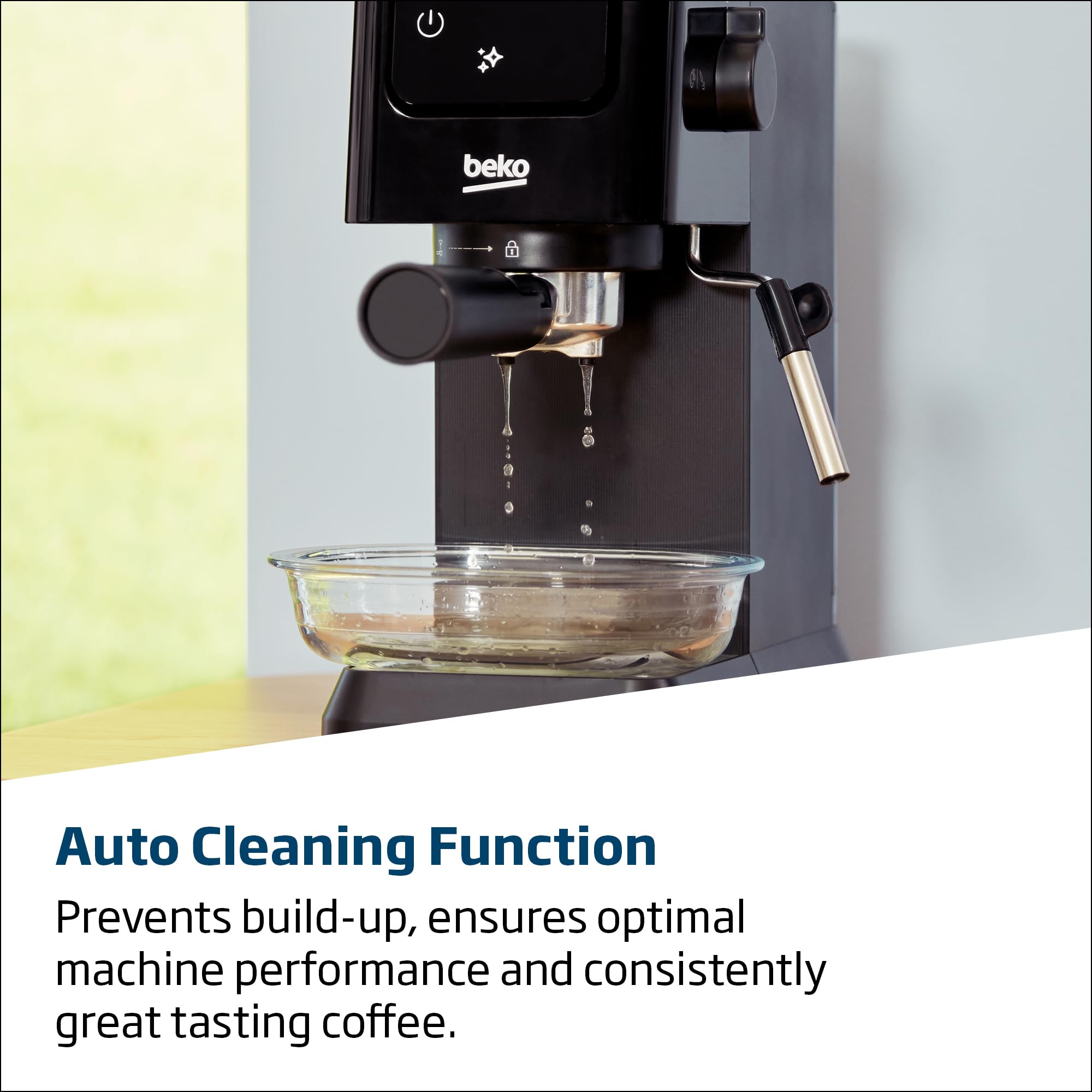 Beko CaffeExpertoTM CEP5304X Semi Automatic Espresso machine | Colour Touch Display | Integrated Milk Jug | Dual Nozzle | 15 Bar pressure | Silver | Easy cleaning