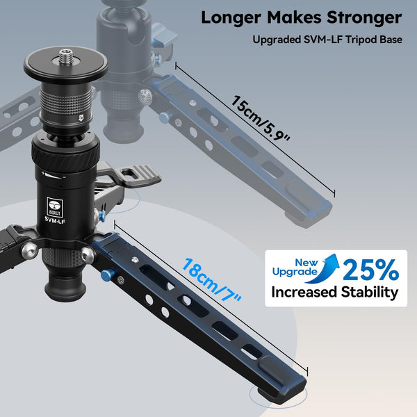 SIRUI SVM-145 Camera Monopod with Feet for Photography, 145cm Carbon Fibre Camera Monopod with Removable Tripod Stand Base, for DSLR, Camcorder, Max Load 10kg