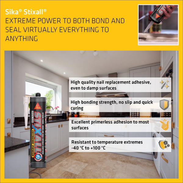 Sika Stixall – Extreme Power Sealant And Adhesive – Waterproof – Crystal Clear – 290ml
