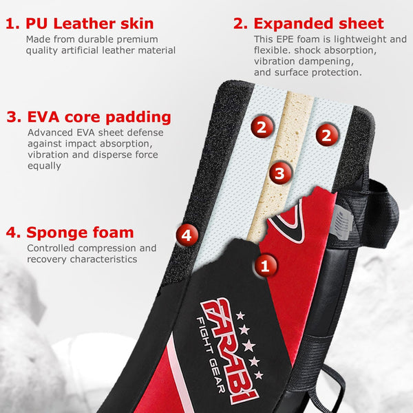 Farabi Kick Shield Strike Thai Pad Curved Large Boxing MMA Training x 1 unit (Black/Red)