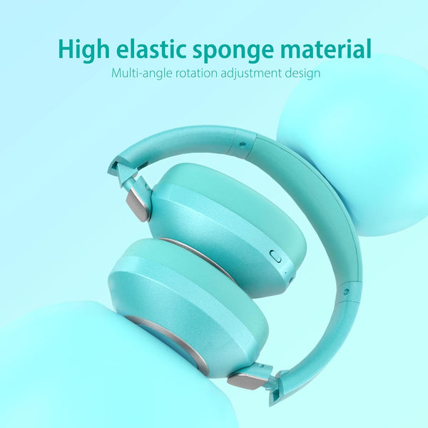 Active Noise Cancelling Wireless Headphones, 100H Playtime with Microphone, Over- Ear Bluetooth Headphones with Deep Bass,Fast Charging for Travel,Office,Home