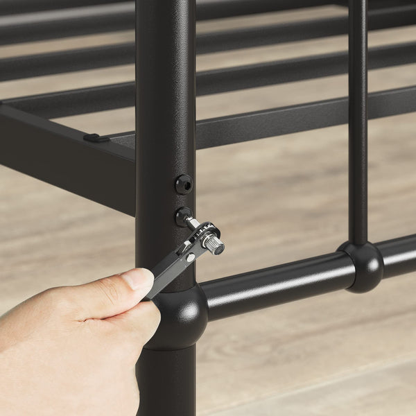 ZINUS Florence 3ft Single Bed Frame 90x190cm, Metal Platform Bed with Headboard and Footboard, Strong Steel Slat Support, Large Storage Space, Easy Assembly, Black