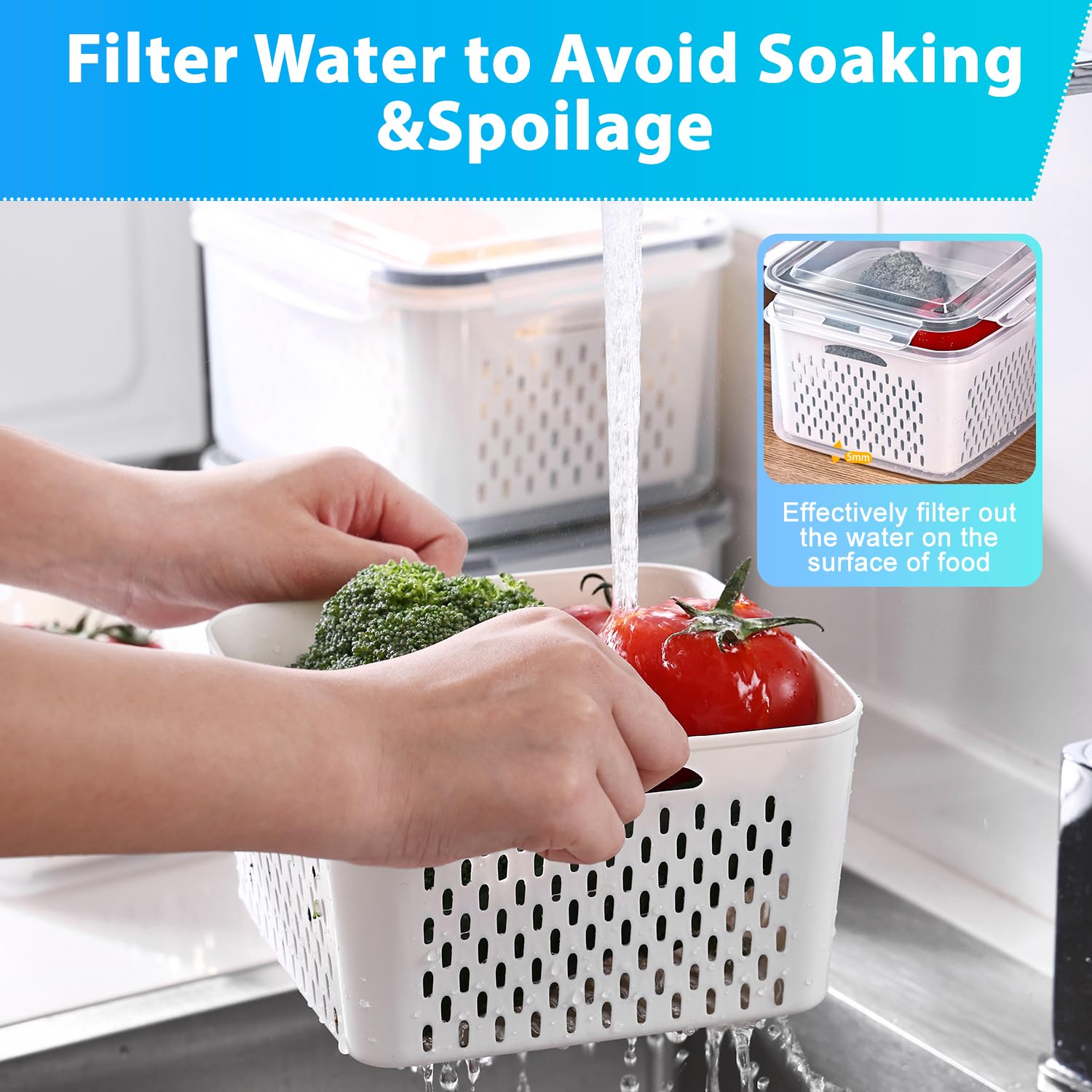 KUMD 50-Piece Airtight Food Storage Containers with Lids | Leakproof, BPA-Free, 25 Containers+ 25 Lids, Stackable & Microwave Safe Kitchen Organisers for Pantry, Meal Prep & Freezer Use, 40ml-2.5L