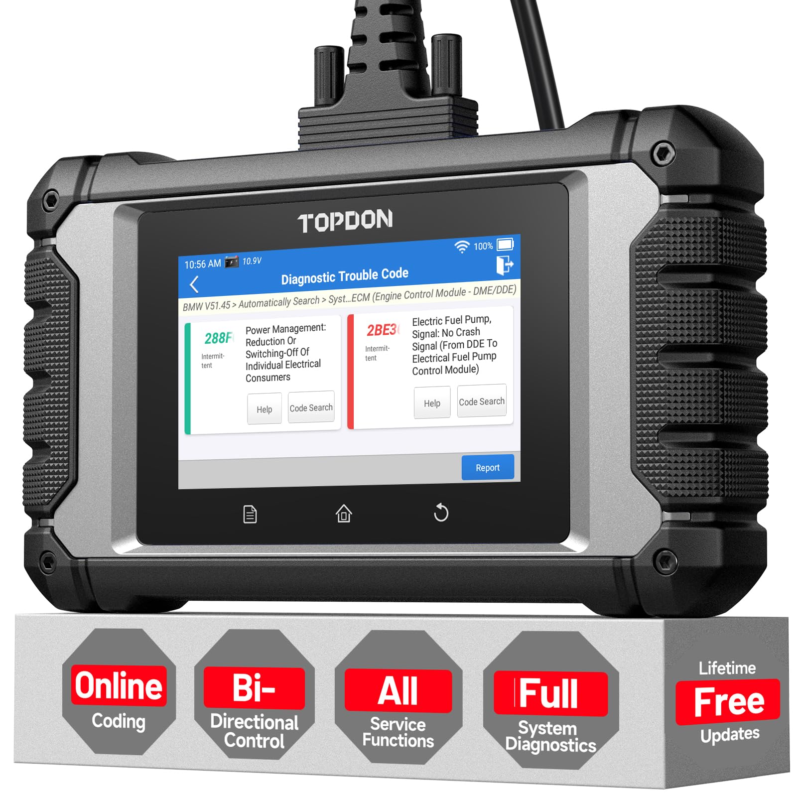 TOPDON ArtiDiag EU-A Full-system Diagnostic Tool for Mercedes-Benz, BMW, V.A.G Vehicles, ECU Online Coding, Bi-Directional Control, All Service Functions, Lifetime Free Update