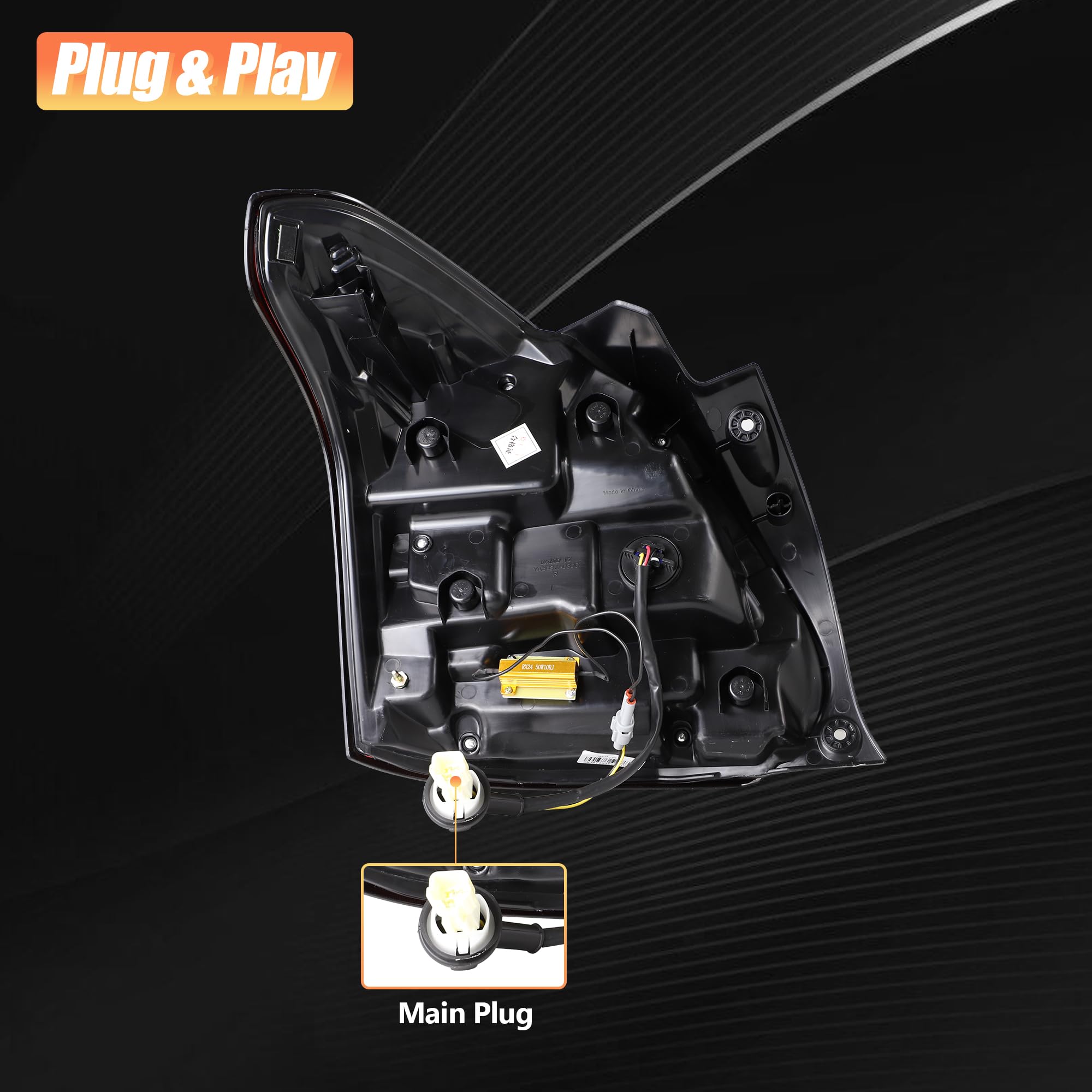 VLAND LED Rear Lights compatible with Swift 2017-2021, w/Amber Sequential Indicator, Passenger & Driver Sides - Clear