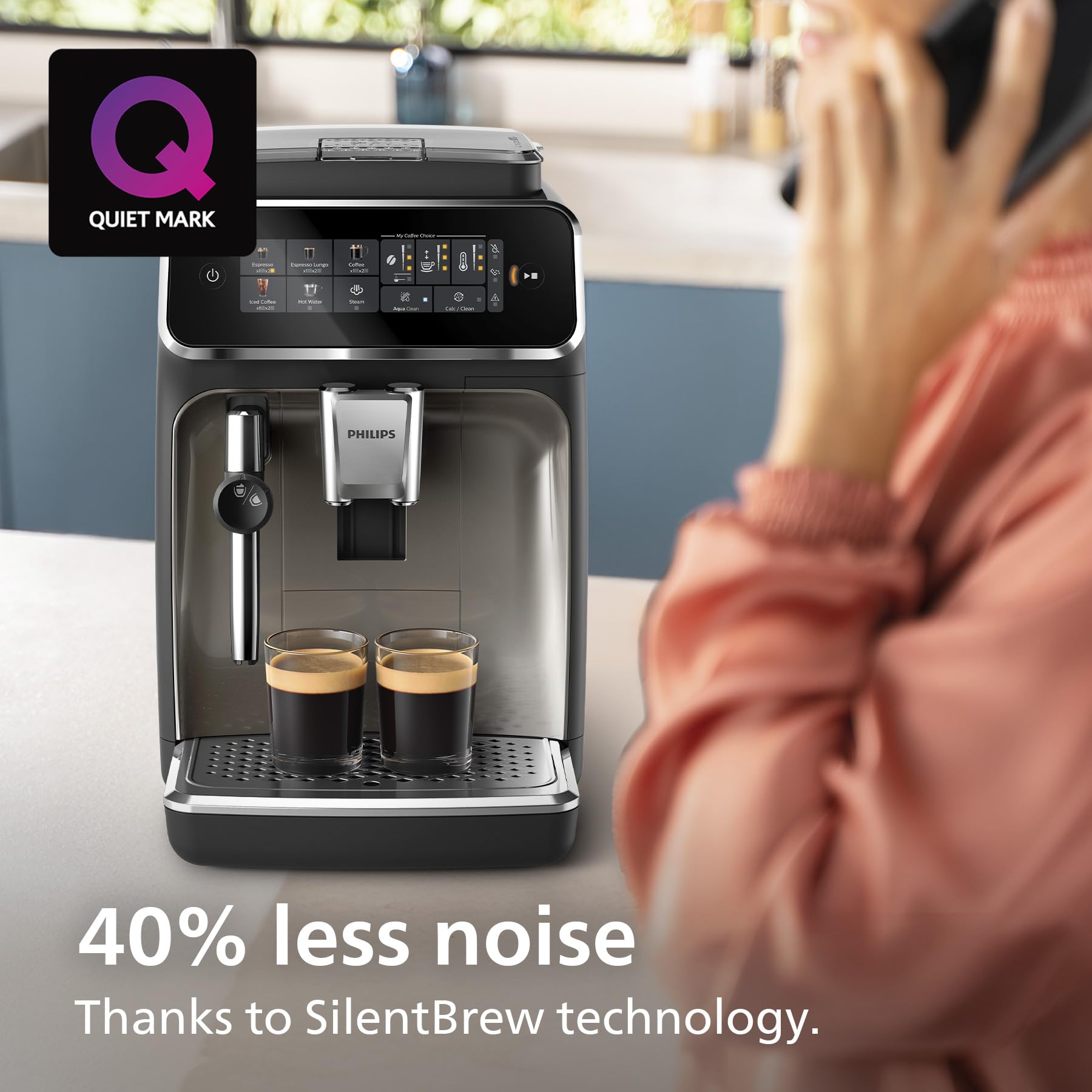 PHILIPS 5400 Series Bean to Cup Coffee Machine – 12 Coffee Varieties, LatteGo Milk Frother, Fastest-to-Clean, Ceramic Grinder, Fully Automatic Espresso & Cappuccino maker – Black, Silver (EP5446/70)