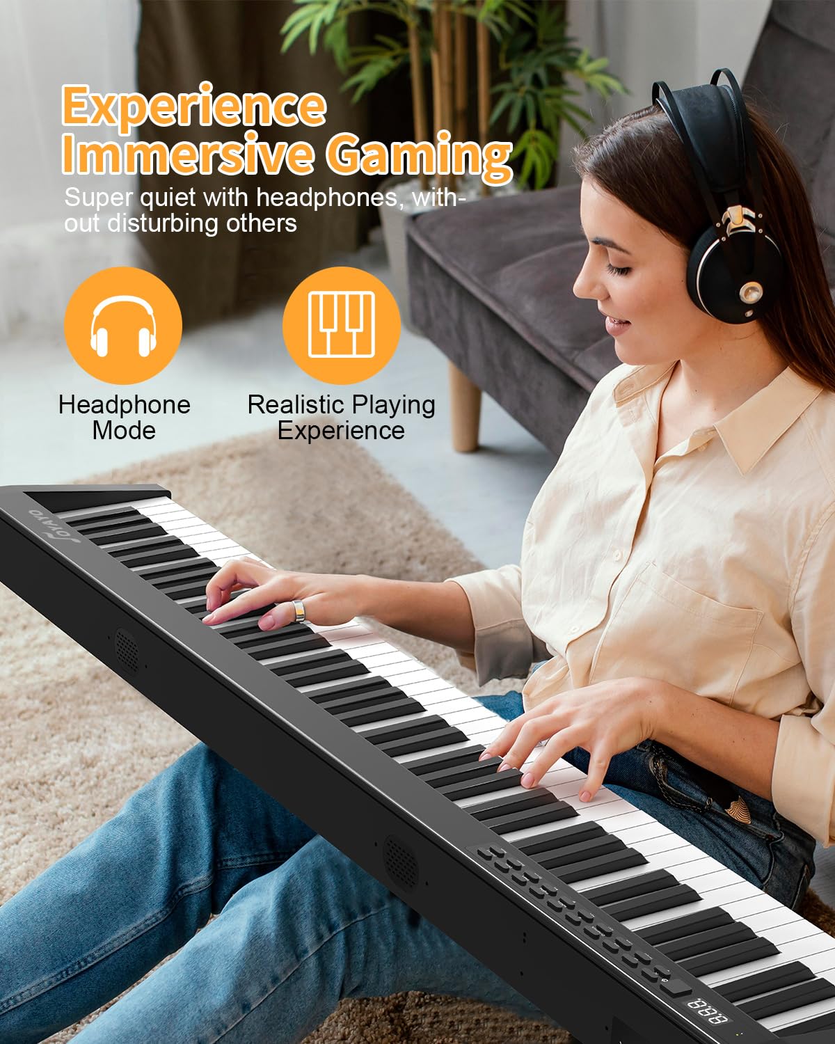 OYAYO 88 Key Digital Piano Full Size Semi-Weighted Keys, Complete Bundle Includes Double X Stand, Travel Bag, Touch Sensitivity Portable Keyboard for Beginners and Musicians on the Road