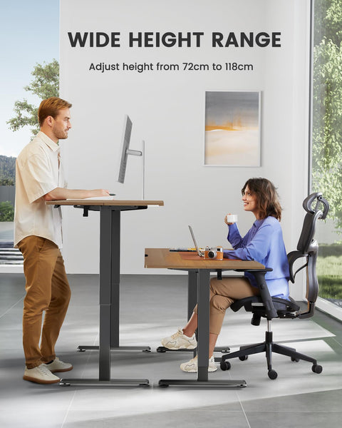 ErGear Electric Standing Desk Height Adjustable 120 x 60cm, Sit Stand Desk with 4 Memory Smart Pannel for Home Office with Splice Board