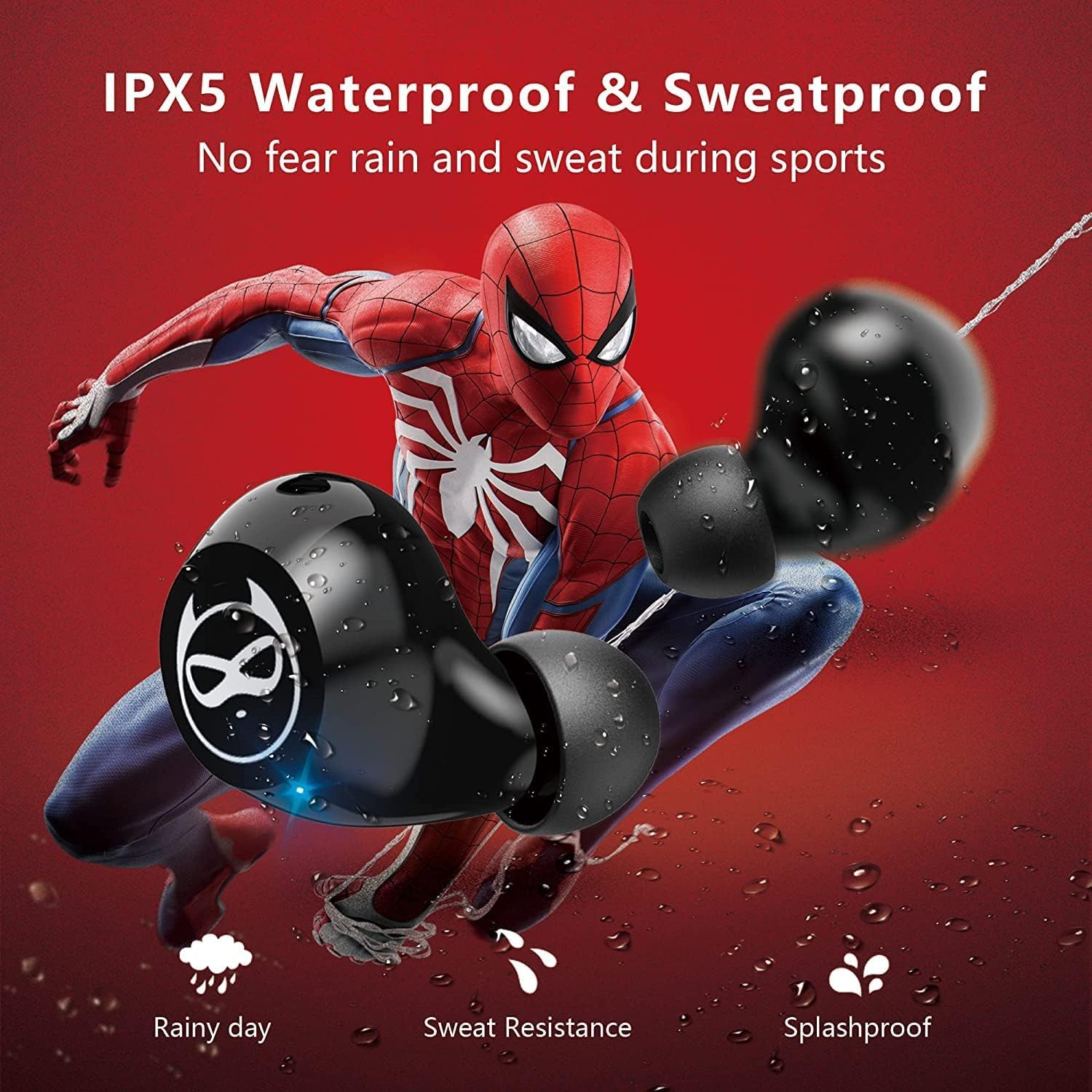 Earbuds for Kids Cute Design in-Ear Wireless Earphones for Kids Boys Adult Bluetooth 5.3 Waterproof Sport Stereo Headphones with Mic for Phone