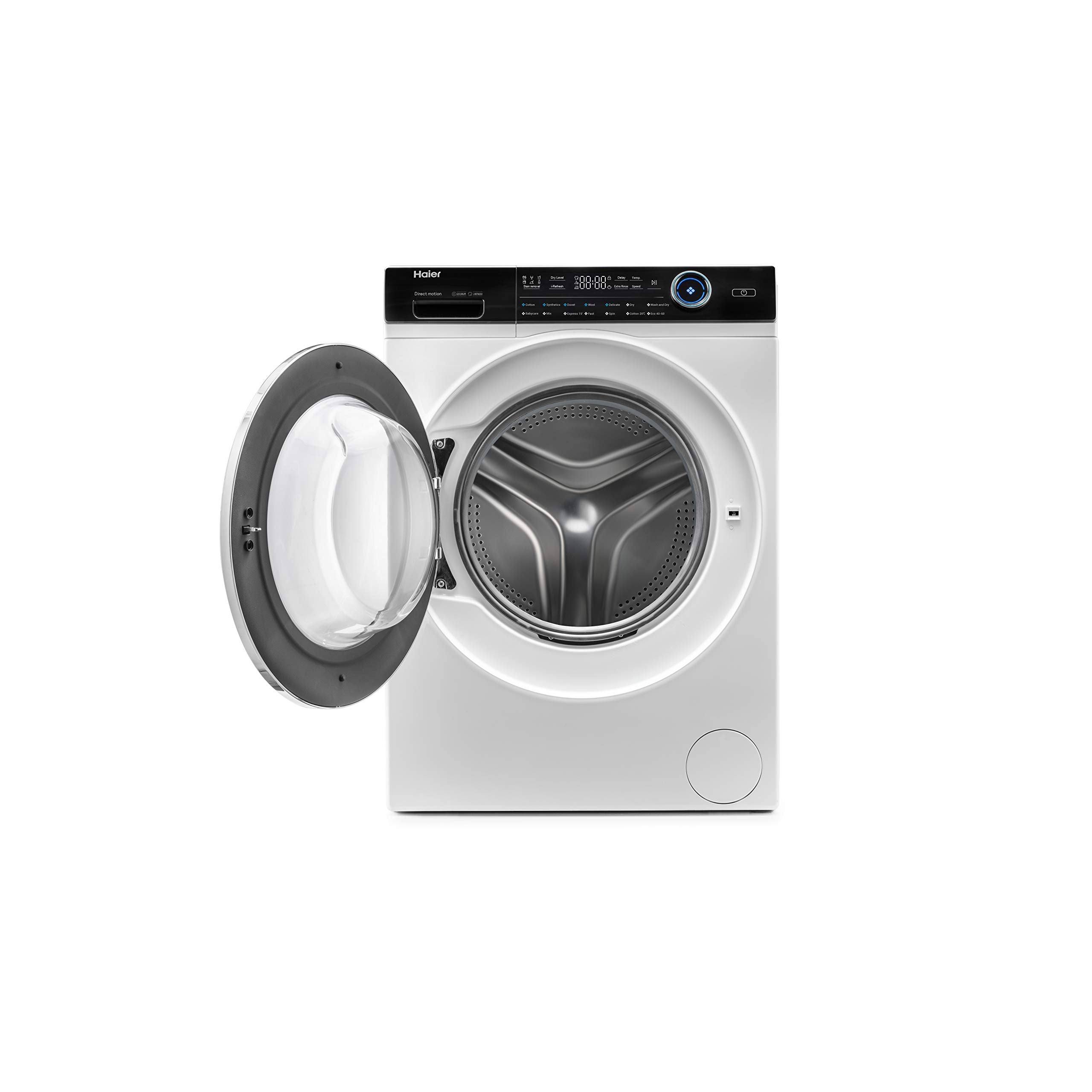 Haier I-Pro Series 7 Plus HWD100-BD14979NU1 Freestanding Washer Dryer, Max. cotton filling capacity 10 kg, 1400 RPM, Direct Motion Motor, Anti-Bacterial Treatment, White, 60x62x85 cm