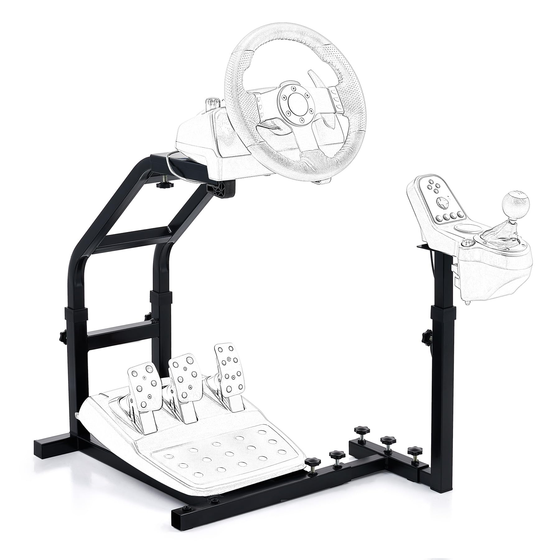 CO-Z Racing Wheel Stand Compatible with Logitech G27, G29, G920, Thrustmaster T300RS, T80, Adjustable Height for PS4, Xbox One, Series X|S, PC Gaming