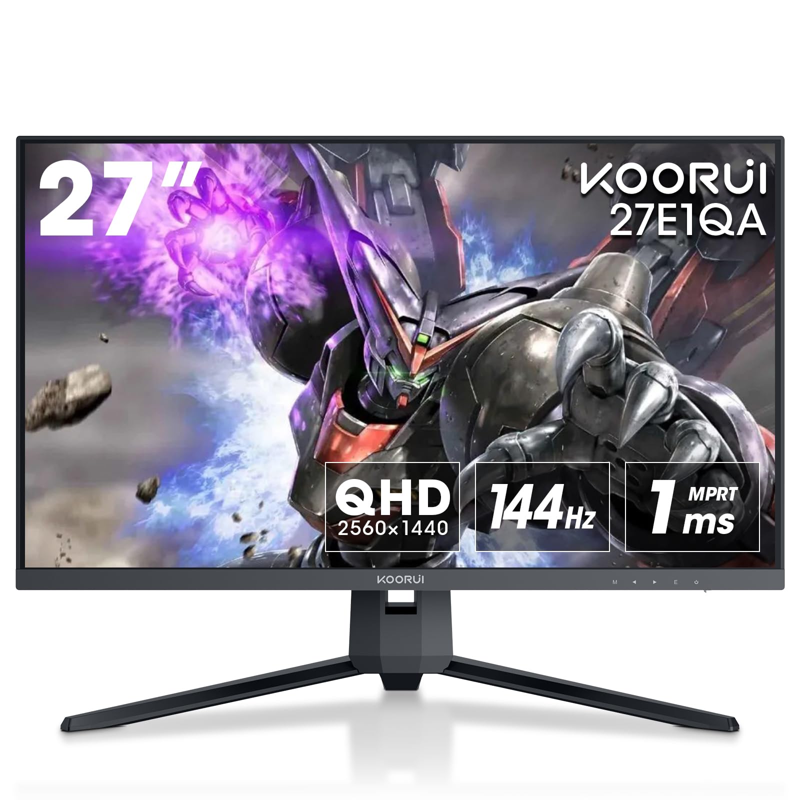 KOORUI 34 Inch Ultrawide Curved Gaming Monitor, 165Hz, WQHD 1440P, 1000R, MPRT 1MS, HDR 400, 2x HDMI 2.0, 1x DisplayPort 1.4, AdaptiveSync, Tilt/Height Adjustable, Black