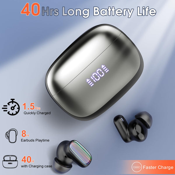 AI Language Translation Earbuds, 3-in-1 Bluetooth 5.4 Translator Headphones with 164 Real Time Languages, 40H Ear Buds with Mic and AI APP, 7 Translation Modes Ideal for Business Learning, Black