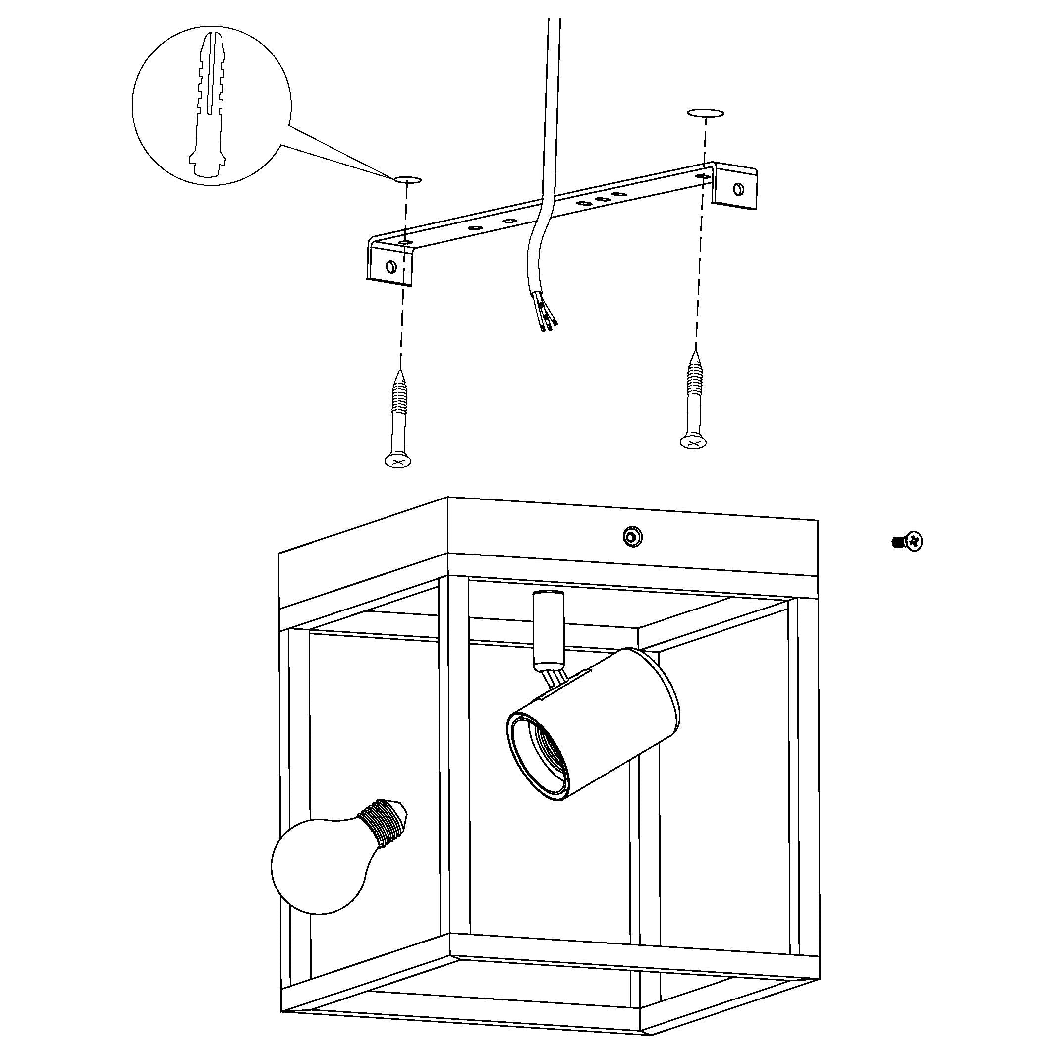 Eglo Flush Ceiling Light Fitting Silentina, Lighting in Industrial Design, Living Room, Kitchen and Hallway lamp Made of Black Steel, E27 Socket