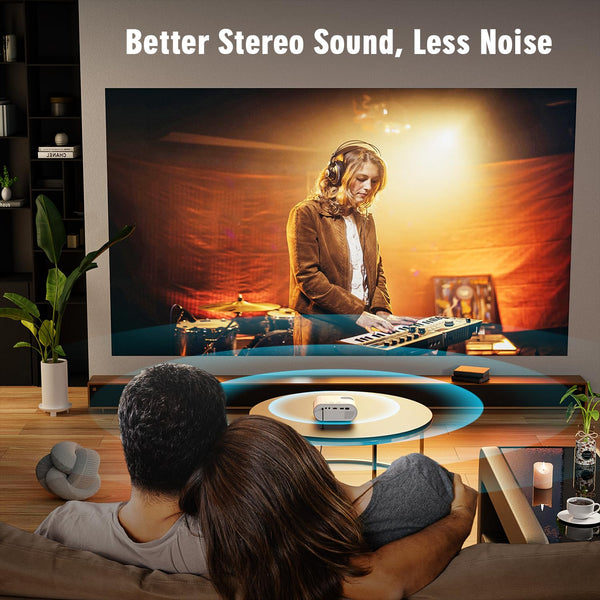 Mini Projector 15000L, Full HD 1080P, VISSPL Full HD 1080P, Portable Outdoor with Tripod, Home Theater Movie Phone Projector Compatible with Android/iOS/Windows/TV Stick/HDMI/USB