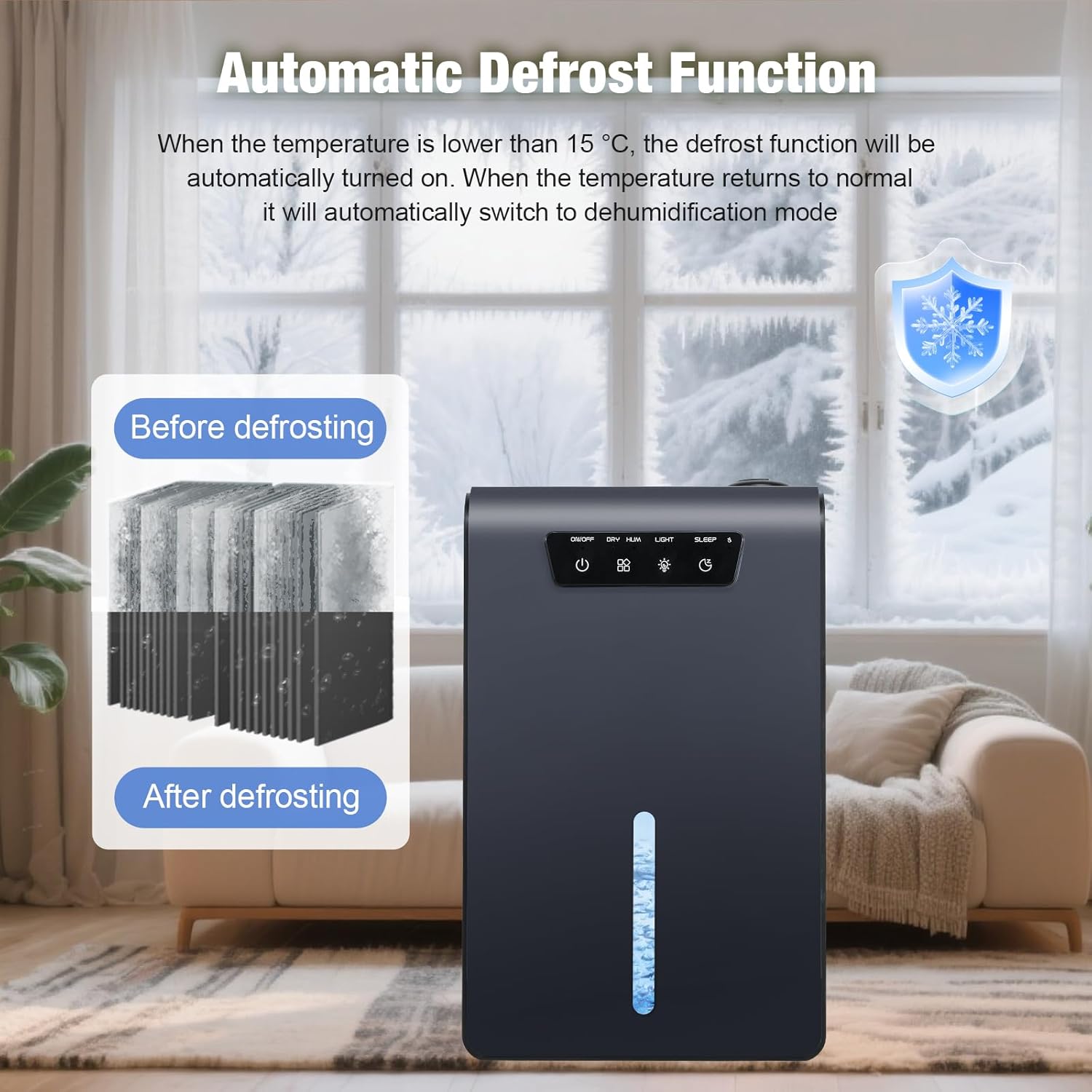 Portable Dehumidifiers for Home with Large 3200ml Water Tank, Ultra Quiet Electric Dehumidifier with Auto Shut-Off, Auto Defrost, Energy-Saving Design, Ideal for Bedroom, Bathroom, Basement & Garage