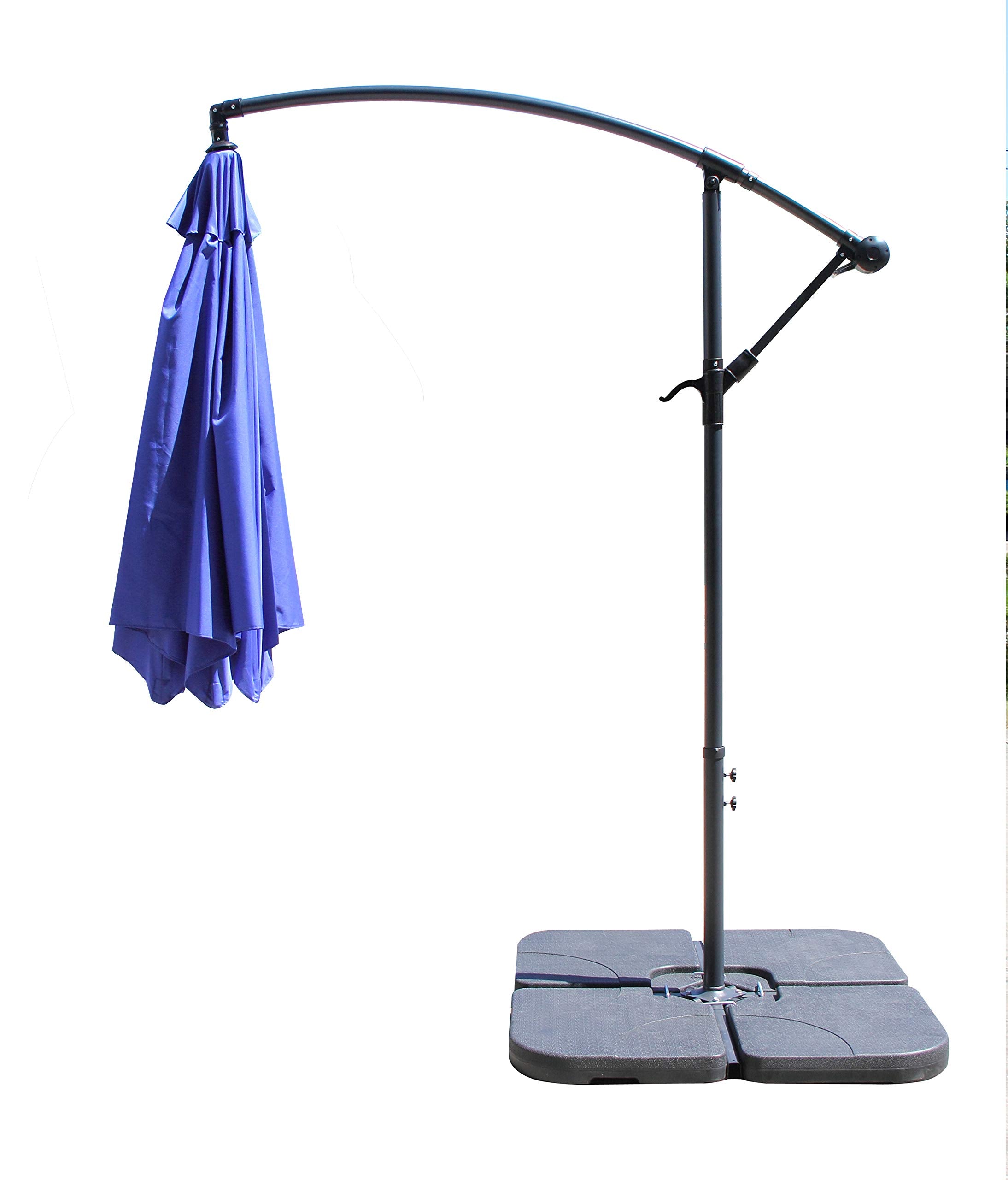 All Seasons Gazebos Ross James premium garden parasol umbrella with crank handle including base weight (Green)