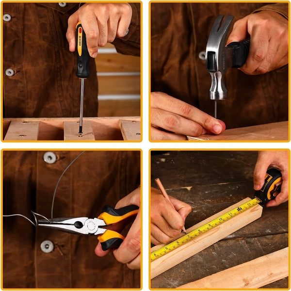 Tool Kit: DEKO Drill Set with Cordless Drill, Tool Kit Set Box, DIY Hand Tools for Men and Home, with 8V Electric Drills Blue,126 Pieces