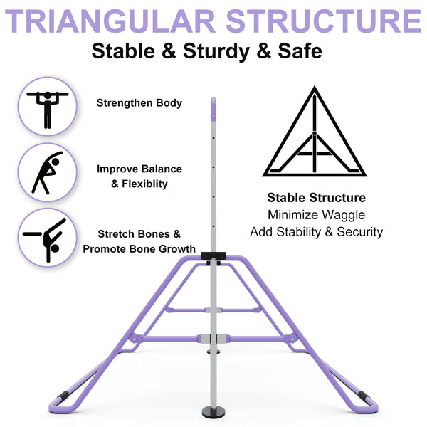 GYMMAGE Gymnastics Bars with Bar Pad, Junior Training Kip Bar Gymnastics Equipment for Home Garden, Adjustable Height Gymnastic Folding Horizontal Bar