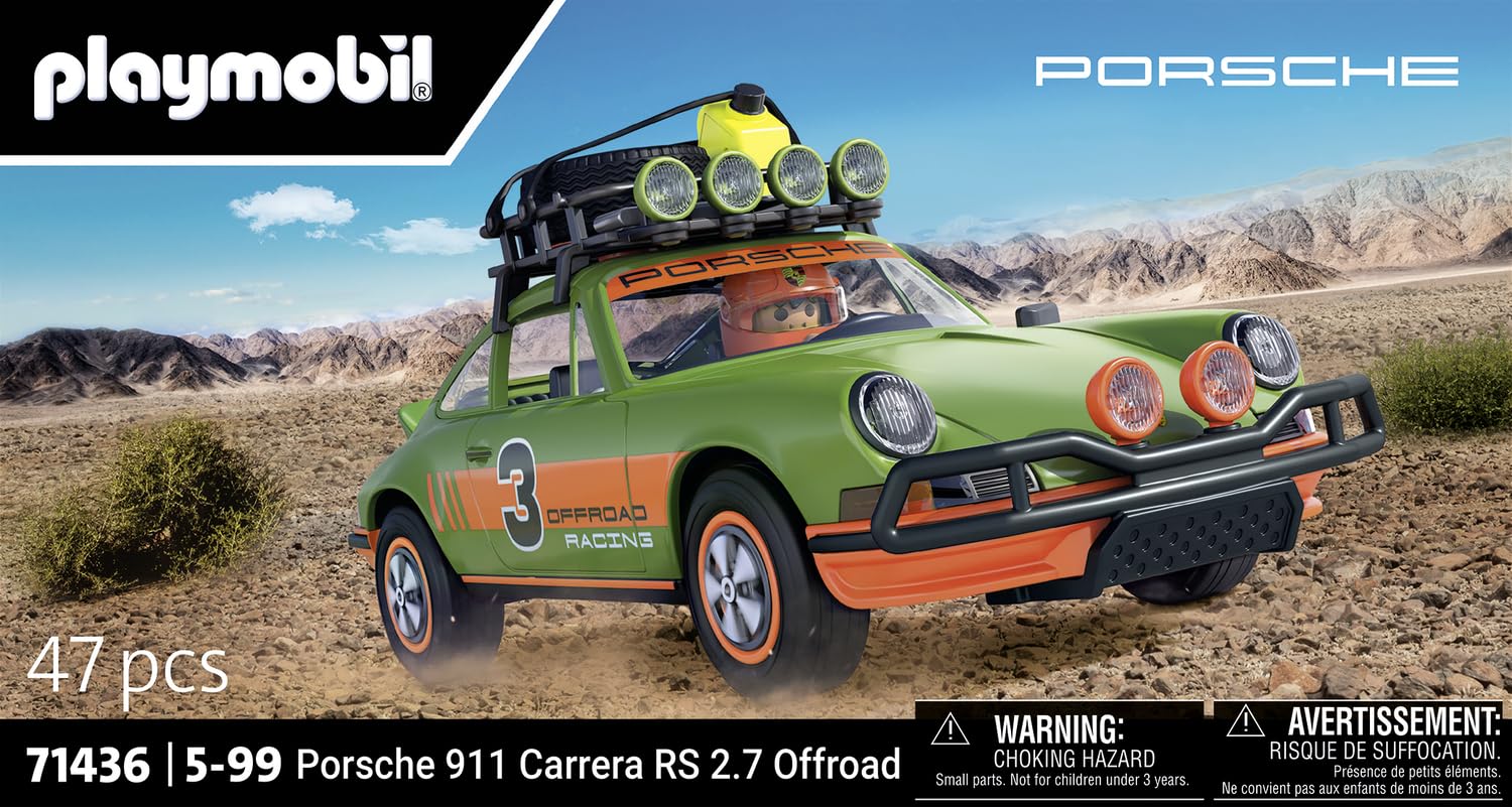 Playmobil 71436 Porsche 911 Carrera RS 2.7 Off-Road Edition, thrilling rides through any terrain, with various functions, collectible car or play sets suitable for children ages 5+