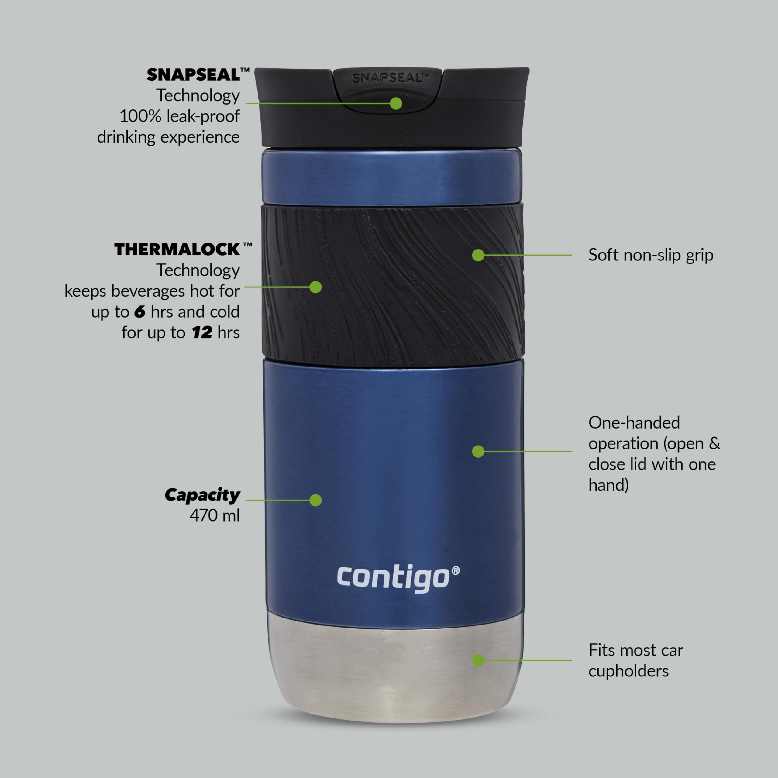 Contigo Byron SNAPSEAL™ Travel Mug, 470 ml