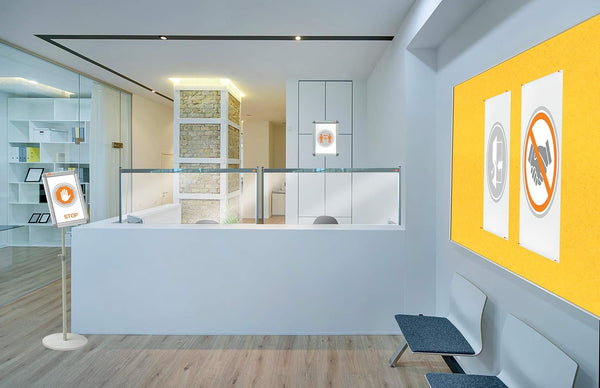 Nobo A3 Poster Frame Sign Holder With Snap Frame, Wall Mounted, Aluminium Trim, Anti-Glare Protective Cover, Premium Plus, Silver, 1902213