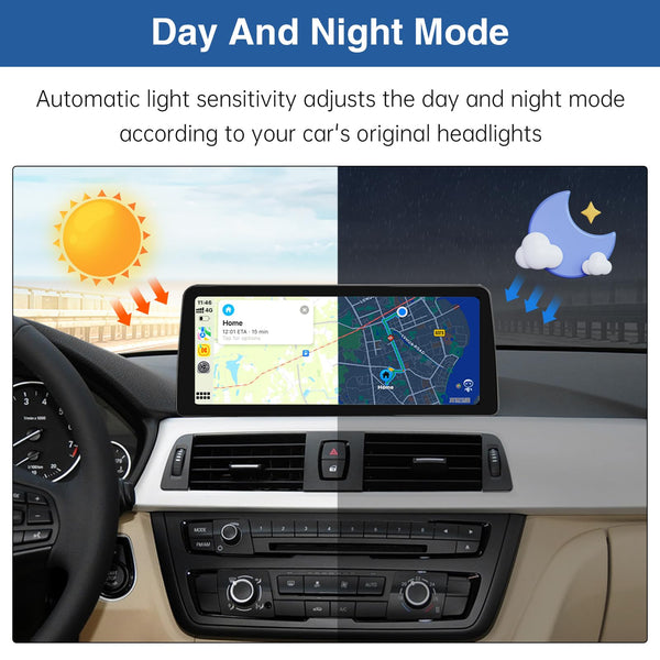 Road Top 12.3 Inch Ultra-Narrow Carplay Touchscreen for BMW 3 & 4 Series F30/F31/F32/F33/F34/F35/F36 2012-2015 Year, Car Stereo Multimedia Radio Receiver, Support Wireless Android Auto, Mirrorlink