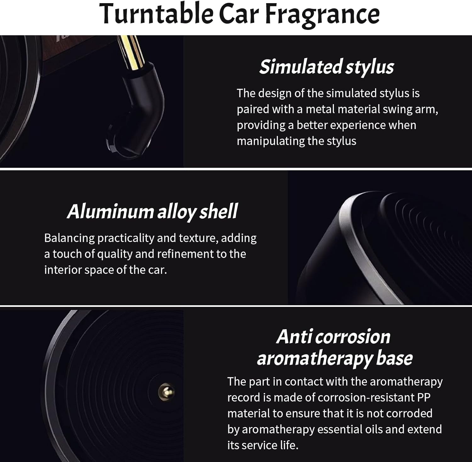 Car Air Fresheners, 12Pcs Fragrance Diffusers Clips Clip Record Player Design Perfume Vent Clip with Aromatherapy Tablets Accessories for Car Home Office