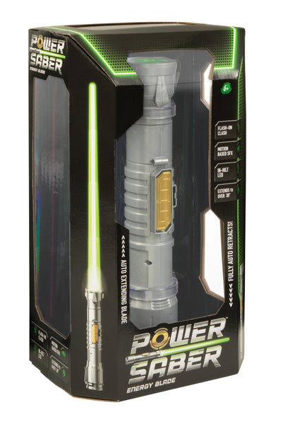 Power Saber: Green | Auto Extending 30" LED Energy Blade | With Motion Based Light and Sound Effects | Recommended Ages 6+