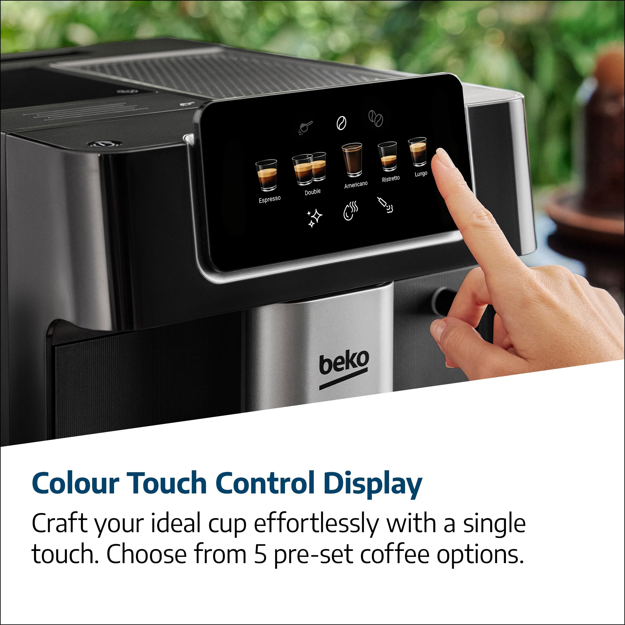 Beko Bean to Cup Coffee Espresso Machine CaffeExperto CEG7304X | Milk Jug | Colour Touch Screen Panel | 19 Bar Pressure, 2 Coffee Nozzles | Fully Automatic, Silver