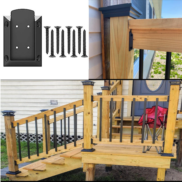 Fence Post Repair Spike - 2 Pack Heavy Duty Fence Post Support Ground Spike for Tilted or Broken Wooden Fence Posts, Durable Garden Fencing Solution