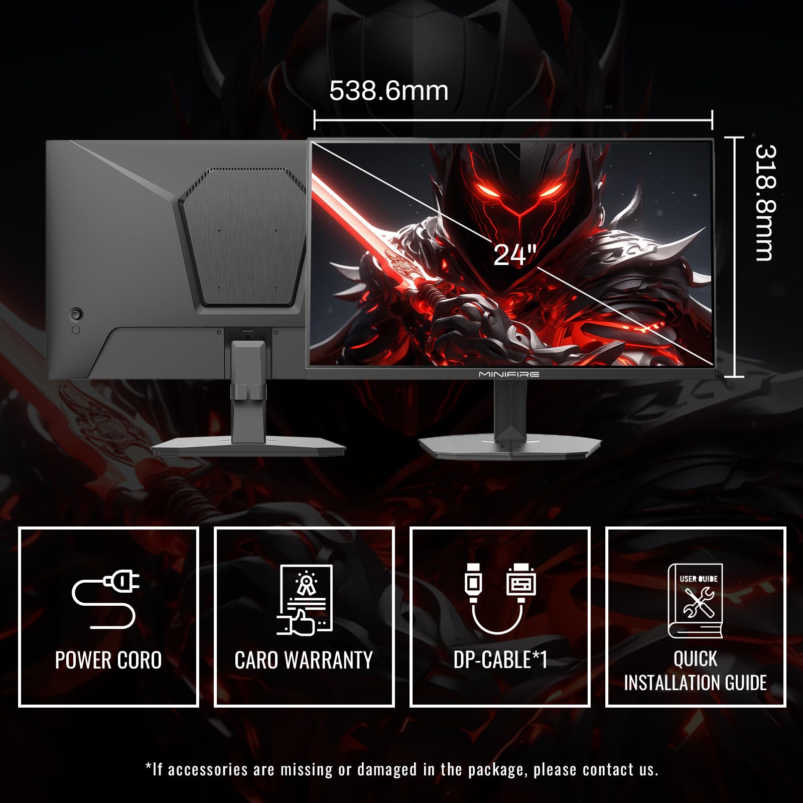 Minifire 27 Inch Gaming Monitor, 180Hz, Curved Gaming Monitor, Built in Speaker, Crosshair, 1Ms, sRGB130%, FHD 1080P Computer Screen, VESA Compatible, Eye Care Adaptive Sync HDMI＆DP Prots （MFG27C1 ）
