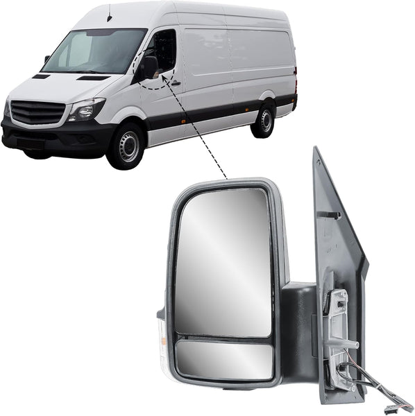 Driver Right Side Door Wing Mirror O/S Manual Without Heated Short Arm Black Cover For Mercedes Sprinter VW Crafter 2006 to 2018