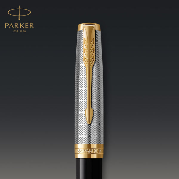 Parker Sonnet Ballpoint Pen | Stainless Steel with Gold Trim | Medium Point | Handwriting Pens & Stationery Supplies | Black Ink | Gift Box
