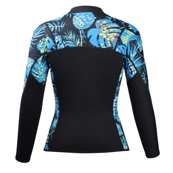 Owntop 2mm Neoprene Wetsuits Jacket for Men/Women, Long Sleeve Front Zipper, Purple, Unisex-Adults, Surfing, Scuba Diving, Paddling, Swimming