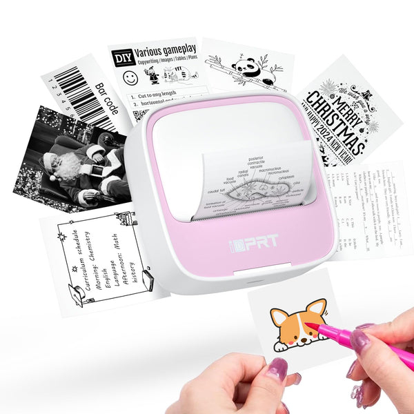 iDPRT Mini Portable Sticker Thermal Printer for Study Notes Pictures DIY Labels, Study Notes, Photos