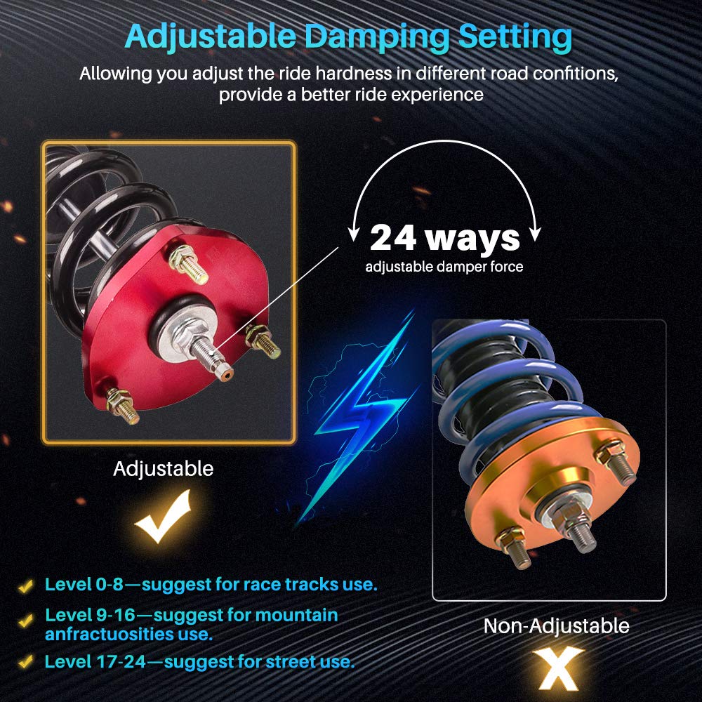 maXpeedingrods Adjustable Damper Coilover Suspension Kit Red